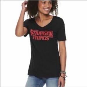 Stranger Things Black V Neck T-Shirt Size 2XL.